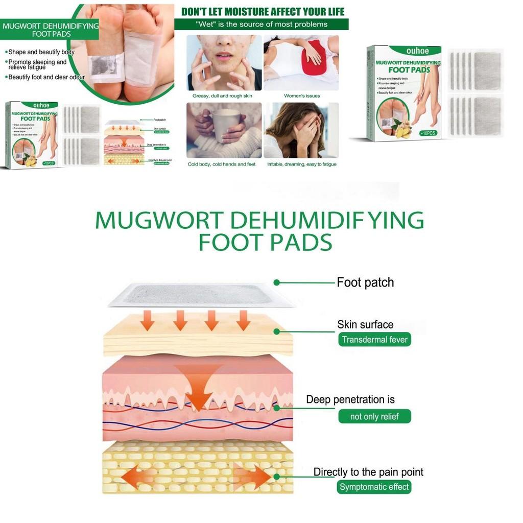 Ouhoe Ginger And Mugwort Essence Moisturizing Foot Patch For Relaxing Body Care And Soothing Massage