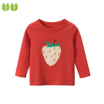 Maglietta a maniche lunghe carina per bambine, maglietta intima per bambini, top di cotone con cartoni animati