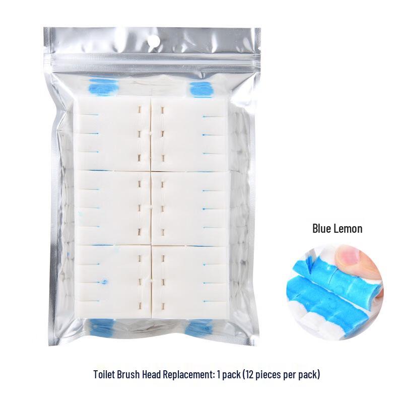 Yixi Disposable Toilet Brush Set with Blue Lemon Refills