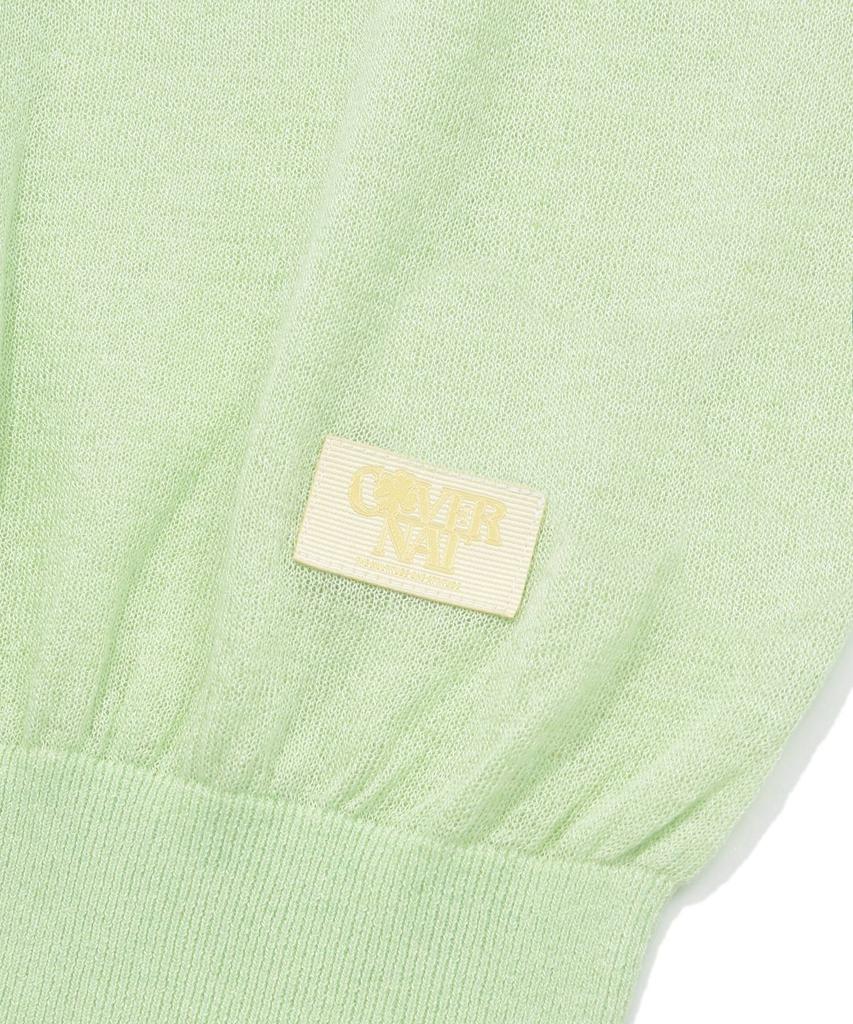 COVERNAT WOMAN Sheer Round Neck Knit Light Lime