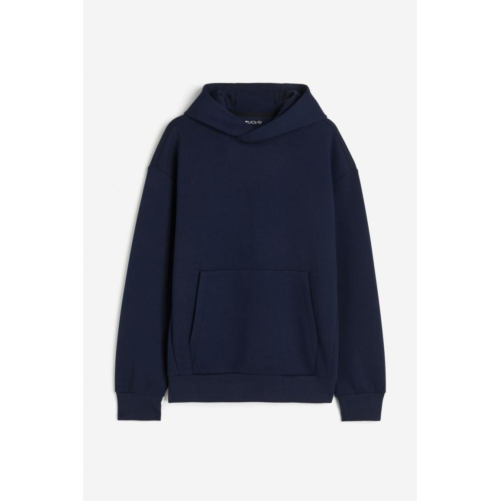 H M dryMove Sport Hoodie Navy Blue