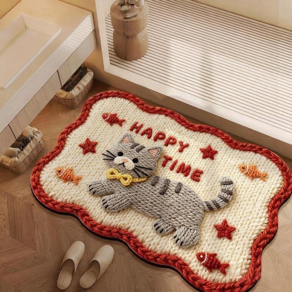 Durable 40*60cm Bath Mat Dirt-scraping Surface Water Absorption Pony Door Mat Household Washable Doormat Home Decoration
