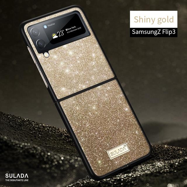 

Чохол для Samsung Galaxy Flip 3 Flip3 5g, захисний чохол Bling Sparkle Cute Girls Women для Galaxy Flip 3 5g Z Filp 3 золотий