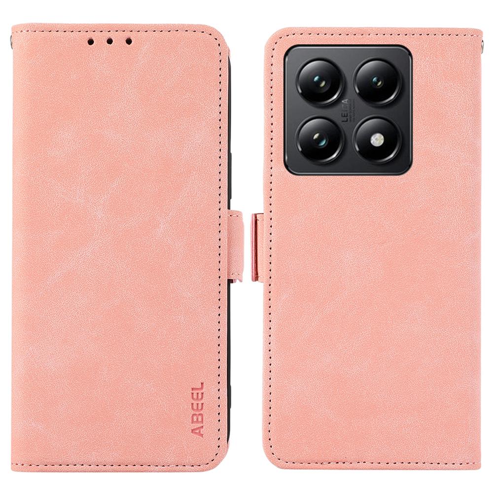 ABEEL For Xiaomi 14T Case PU Leather Folio Stand View RFID Blocking Phone Cover