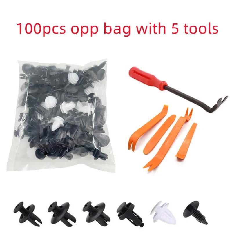 835 Car Push Retainer Black Nylon Fastener Clips in Plastic Box for GM Ford Lexus Honda Chrysler Mazda Nissan Jeep Ford