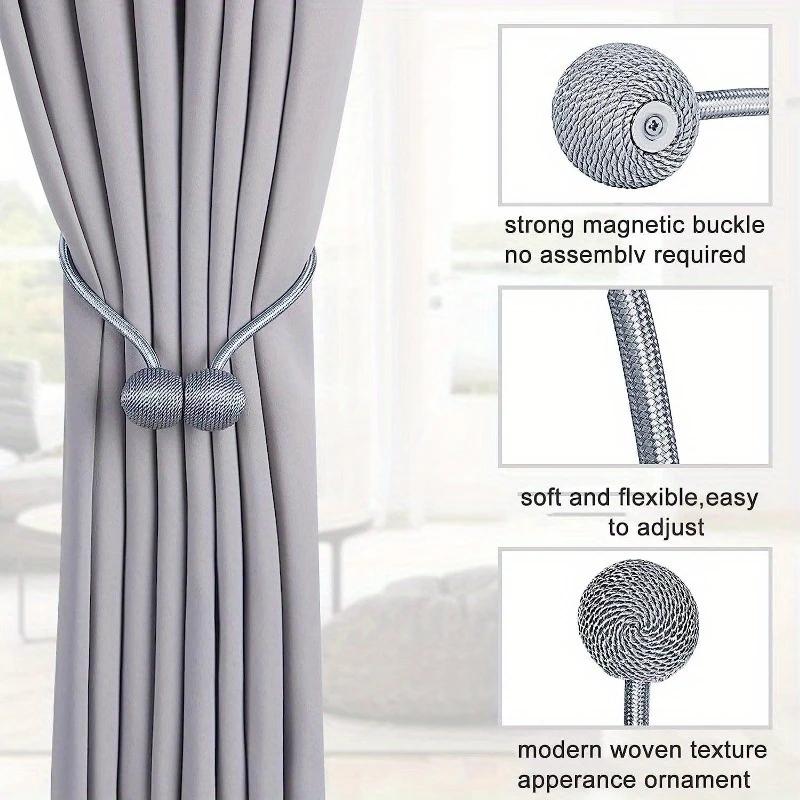 (2-piece Set) Magnetic Curtain Buckle, Simple and Stylish Headphone Magnetic Hook, No Need for Punching or Installation