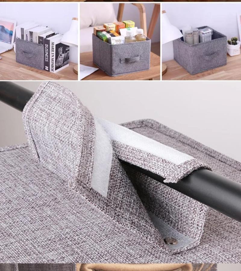 Cotton Linen Hanging Storage Bag Drawer Style Wardrobe Organizer Box Clothes Organizer Holder Collapsible Hanging Storage Shelve