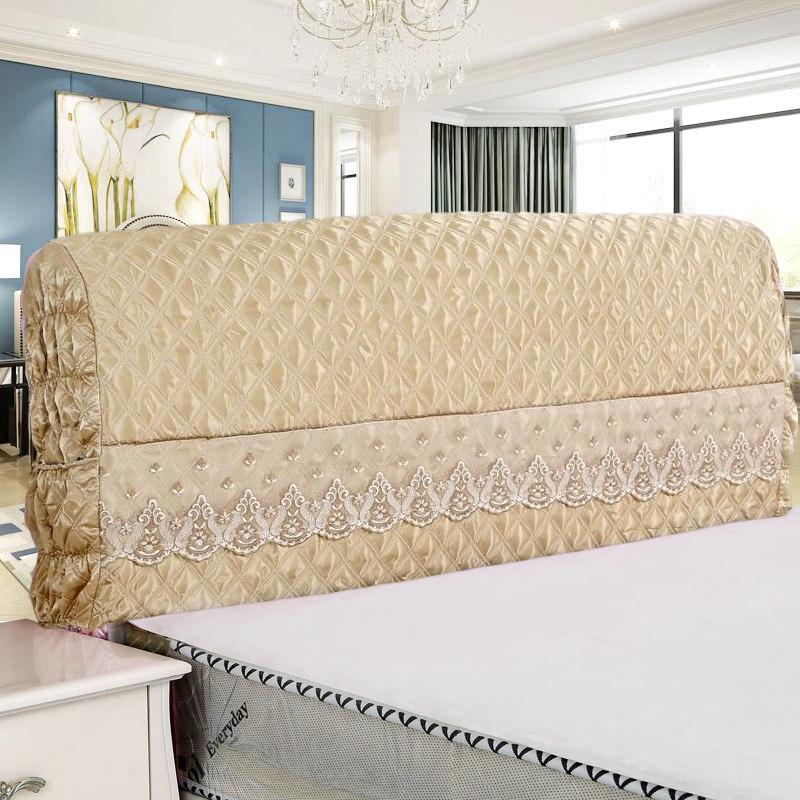 

European Fabric Leather Bed Head Back Cover Headrest Lace Dust Proof Bed Headboard Cover Princess Luxurious Bedside Cover 120x65cm