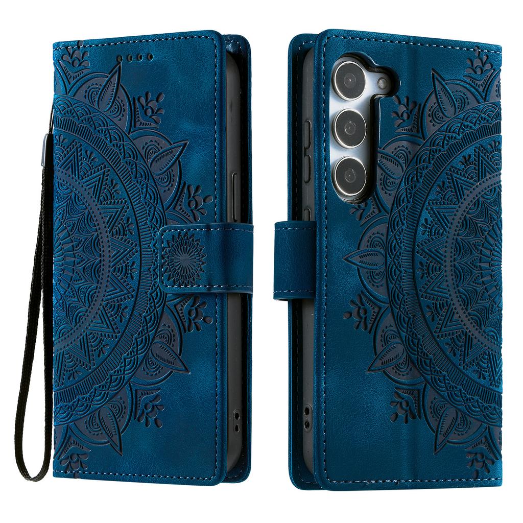 For Samsung Galaxy S26/S26 Pro Case Imprinted Totem Skin Feel Wallet Leather Phone Cover with Hand Strap