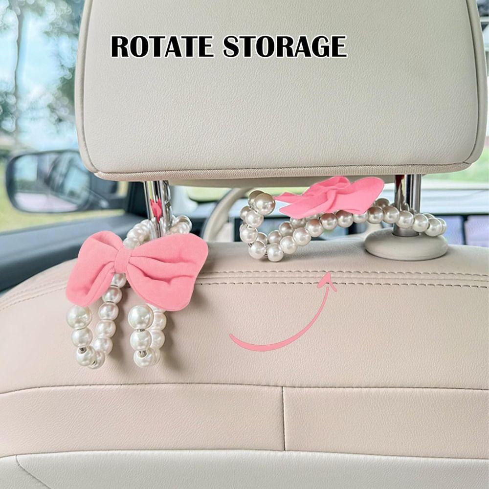Car Seat Back Hanger Car Purse Hook Interior Accessories Pearl Car Organizer Clip Car Seat Headrest Hook Convenient to Use