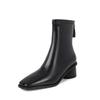High-End Square Toe Kurze Stiefel Damen Herbst und Winter 2025 Neu Weichsohlige Mode Vielseitig Dicke Ferse Chelsea Dünne Stiefel