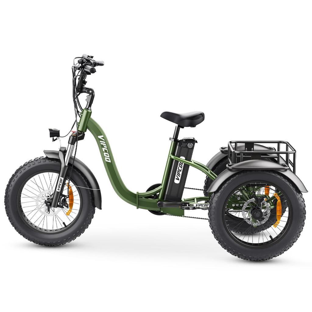 VIPCOO VC-ET1 Thricycle Cargo E-bike 20 INCH Fat Tires 48V20AH Battery 48V20AH Battery 750W Motor Outdoor Riding  Electric Bicycle With Rear Frame