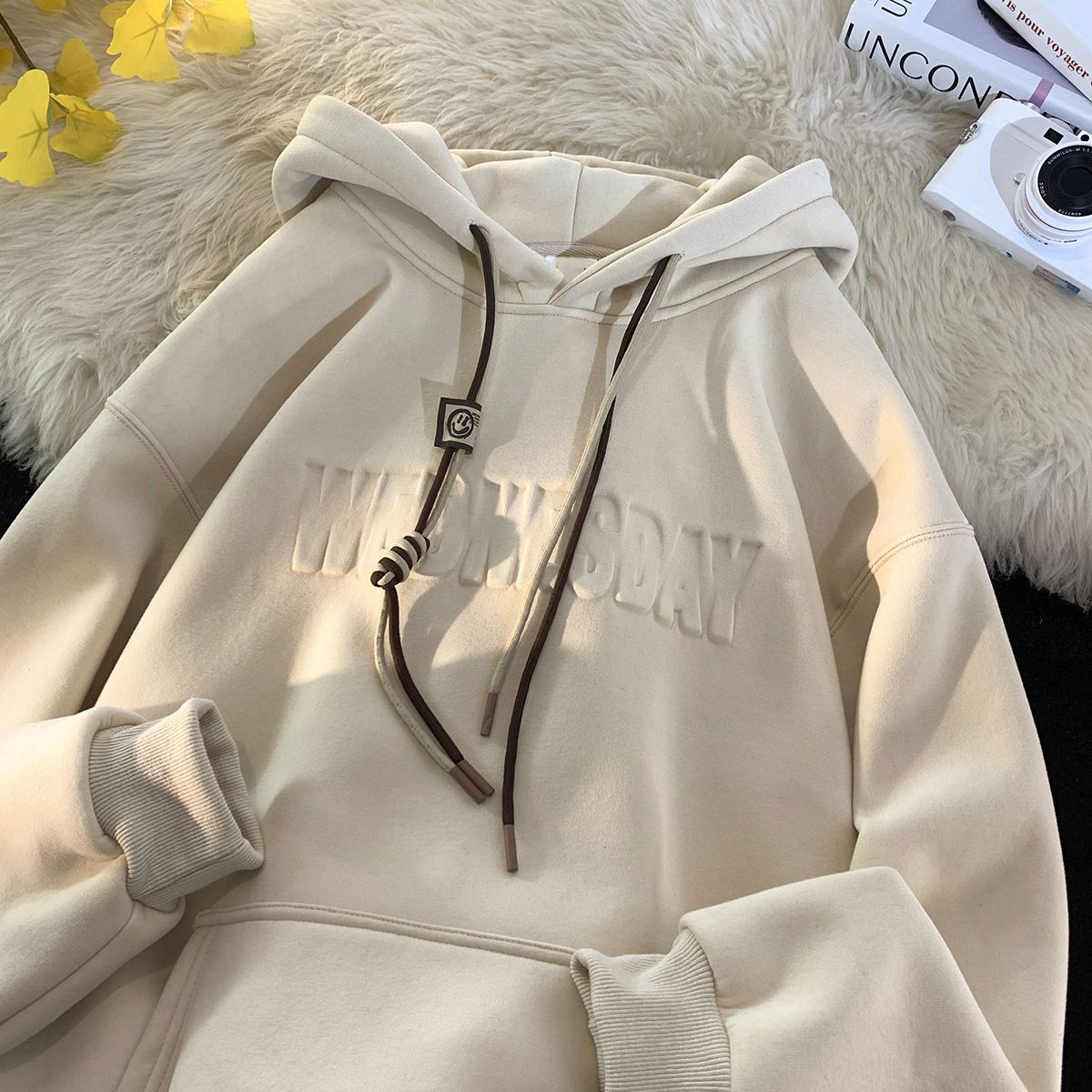 Sweater Mens Winter Plus Velvet Padded Coat Hooded Clothes in Autumn and Winter M