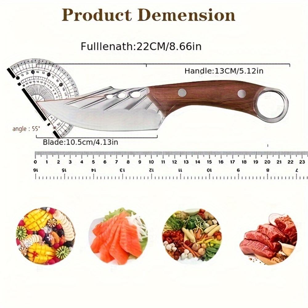 1pc Utility Knives Premium Kitchen Boning Knife Sharp Fixed Blade With Protective Sheath Ideal For Family Meal Prep Camping, And Outdoor Adventures