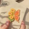 Butterfly Scarves Brooch Enamel Flower Pin, Floral Badge for Women, Inscet Shaped Pin Coats Sweaters Alloy