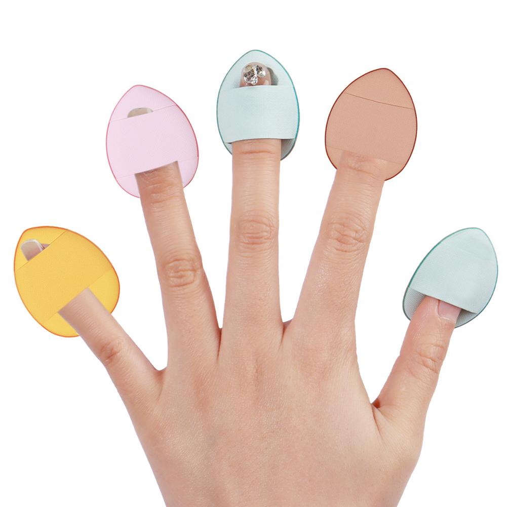 5 Stück/Box Mini Finger Puffs Foundation Kleine Luftkissen Puder Schwamm Gesicht Concealer BB Cream Kosmetikapplikator Make-up Werkzeuge