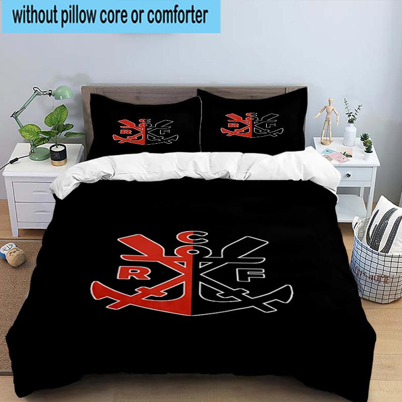 3pcs CR Flamengo Printed Bedding Set Duvet Cover Closure Includes 1 Duvet Cover & 2 Pillowcases Bedding Sets Home Decor Gifts