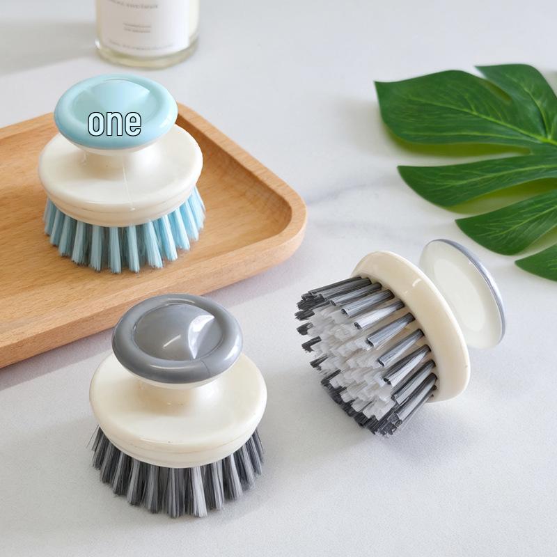 Versatile Soft Bristle Laundry and Shoe Cleaning Brush - Round Design for Gentle Washing