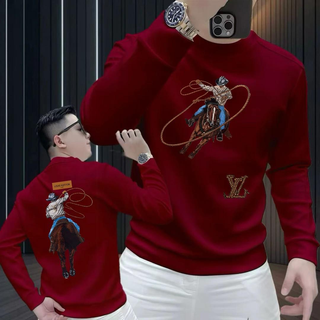 

Men s Heavyweight Small Collar Retro Hoodie - Autumn/Winter Plus Velvet Thick Long Sleeve Shirt 2XL