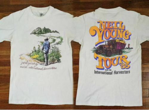 NEIL YOUNG Tour 1985 Rock Music Concert T-shirt. S
