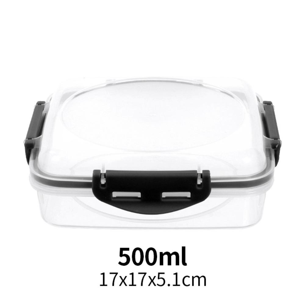 

Portable Sandwich Containers Plastics with Lids Kitchen Storage Containers Fresh-keeping Food Storage Lunch Box Outdoor Picnic чорний