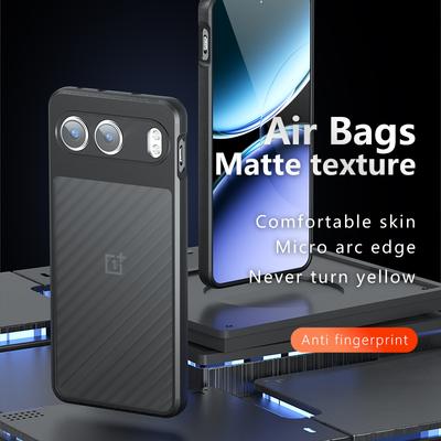For OnePlus Nord 4 Case Skin-Touch TPU+PC Matte Phone Shell,Transparent Black