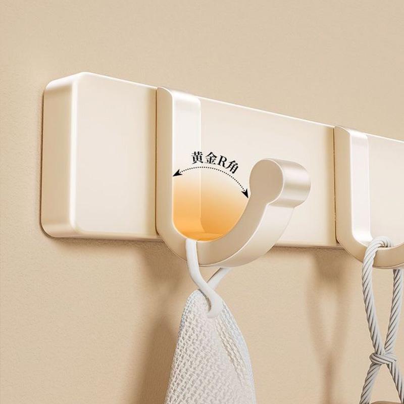 Milky White No-Drill Adhesive Over-the-Door Towel & Clothes Hook