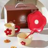 High Value Ins Ceramic Bowl Set Gift Box Household Bowl Utensils High Quality Sense Plate Bowl Combination Souvenir Mug