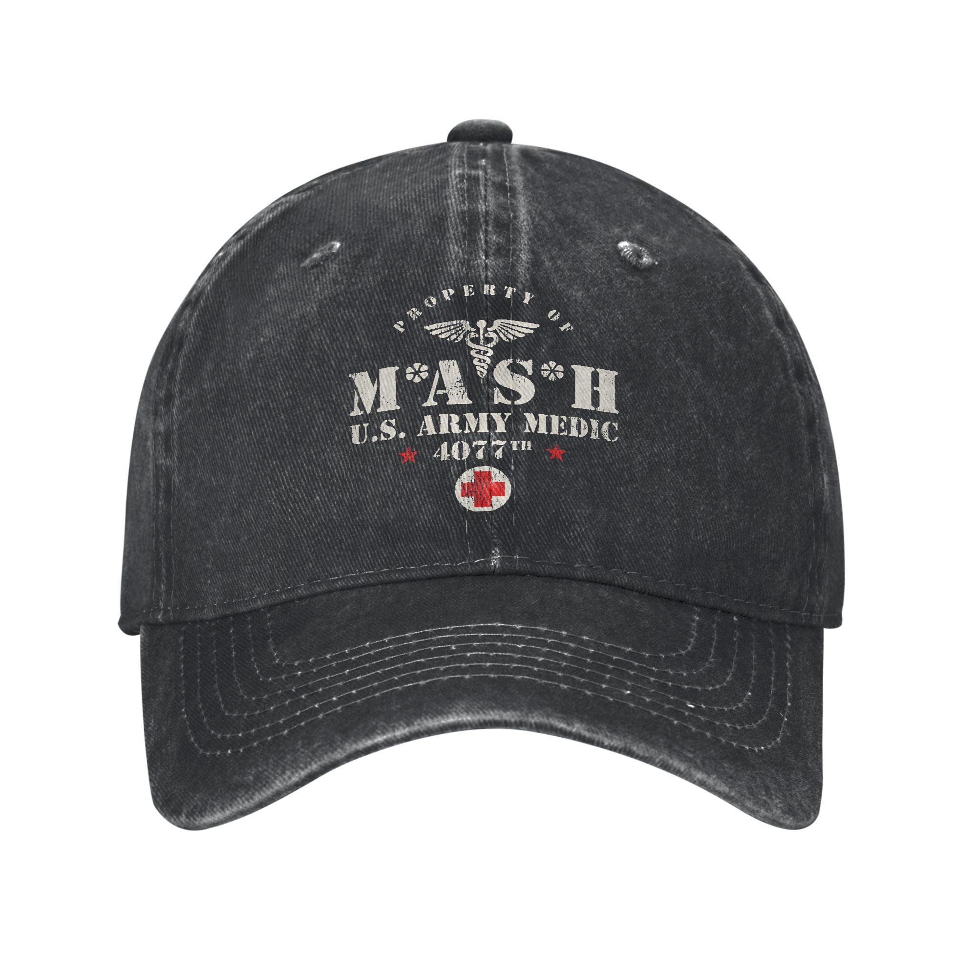 

MASH 4077 Casual Baseball Cap Hiking Fishing Trucker Hat Summer Breathable Female Male y2k Cool Snapback Cap One Size чёрный