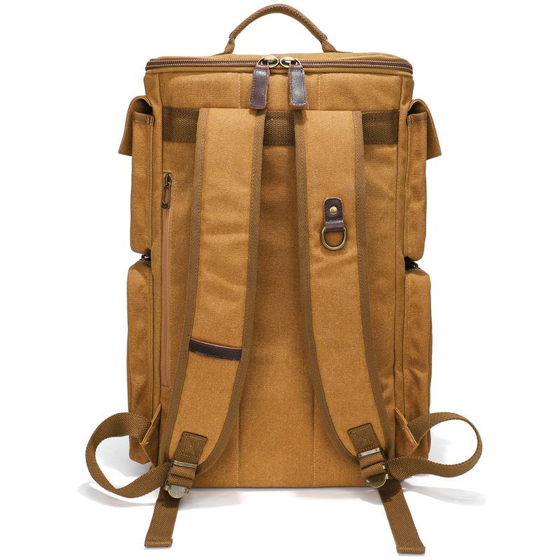 Canvas Backpack Outdoor Large Capacity Waterproof Travel Men'S School Bag Niche Design Backpack Travel Bag Computer Bag