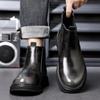 Brand Retro British Trend Brand Polished High Top Leather Shoes for Men In Autumn Comfortable Thick Soled Chelsea Boots