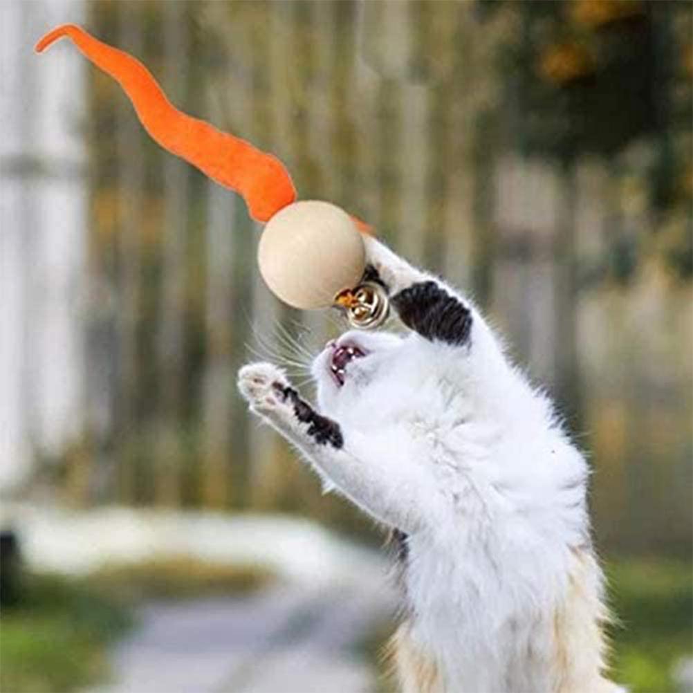 5 st Interaktiv Kattmaskboll med Klocka Roliga Vingliga Bollar Kattklockleksak Färgglad Kattungeleksak
