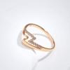 Minimalist Style  Rose Gold Ring Natural Zircon Geometric Lightning Ring For Women Fashion Jewelry  New