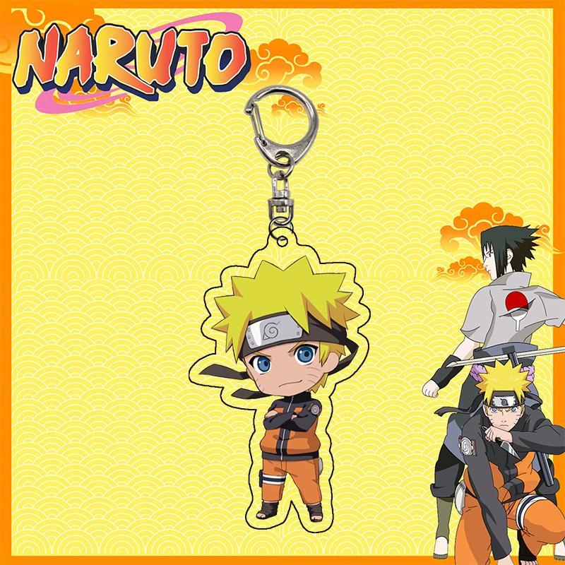 Anime Naruto Akryl nyckelring tillbehör Uzumaki Naruto Tecknad nyckelring