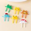 6Pcs Cartoon Animal Fruit Fork Cute Dessert Food Fork Chick Fox Frog Bento Fork
