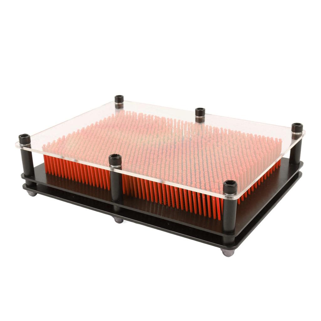 3D Pin Art Board Toy Rectangle Shaped Improve Imagination Handprint Pin Mold for Kids Red L