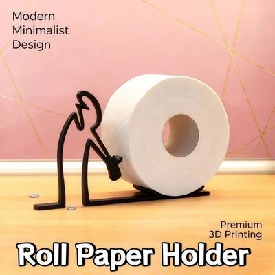 Humorous Minimalist Roll Paper Holder Practical Rustproof Toilet Paper Holder Vertical 3D Printing Tissue Holder Home Decoration