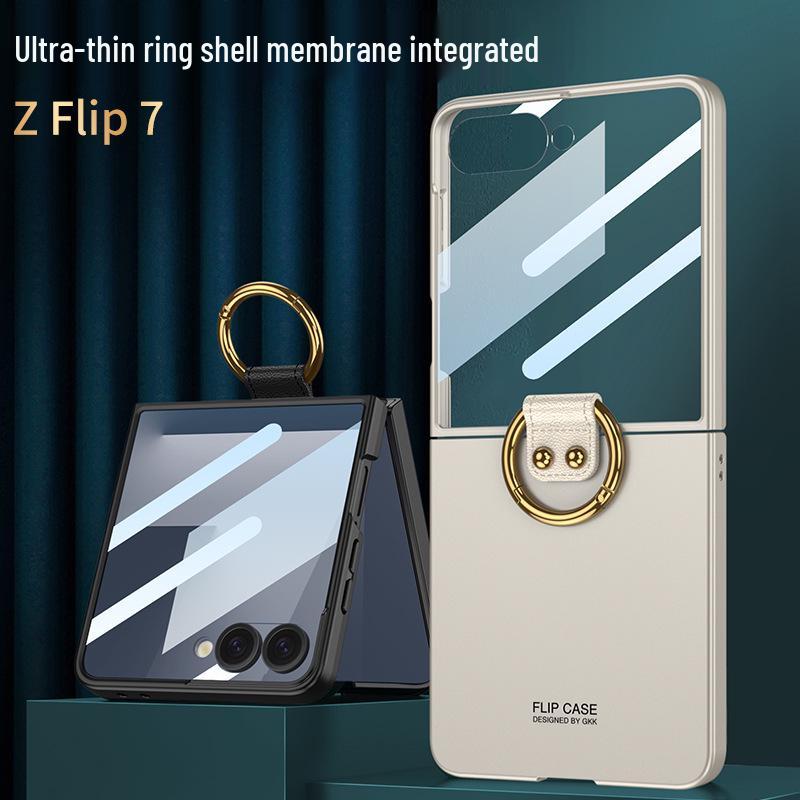 Samsung Z Flip7 Frosted Ring Hard Shell Case: High-End, Integrated Screen Protection