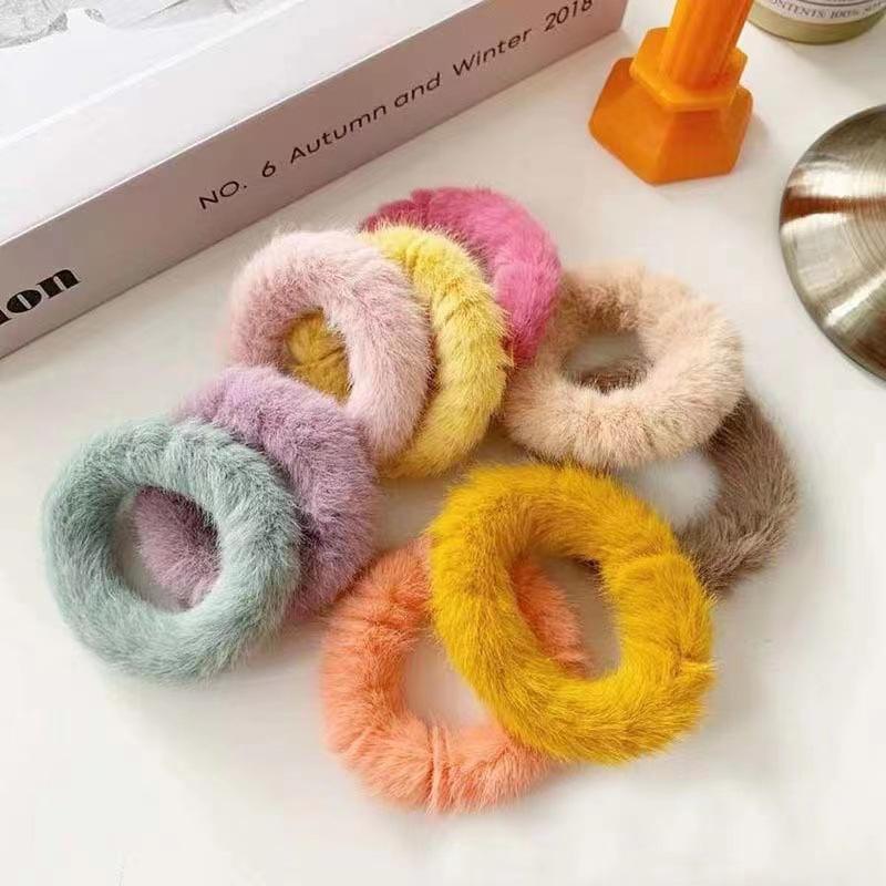 

Осень/Зима плюшевый обруч для волос корейский выпуск резинка для волос резинка для волос пони головка веревка милые аксессуары для головы 2 pcs