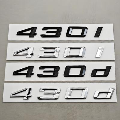 3D ABS Car Letters Logo 430i 430d Badge Sticker Emblem Decals For 4 Series 430i 430d G22 G26 G23 Tail Marking Accessories