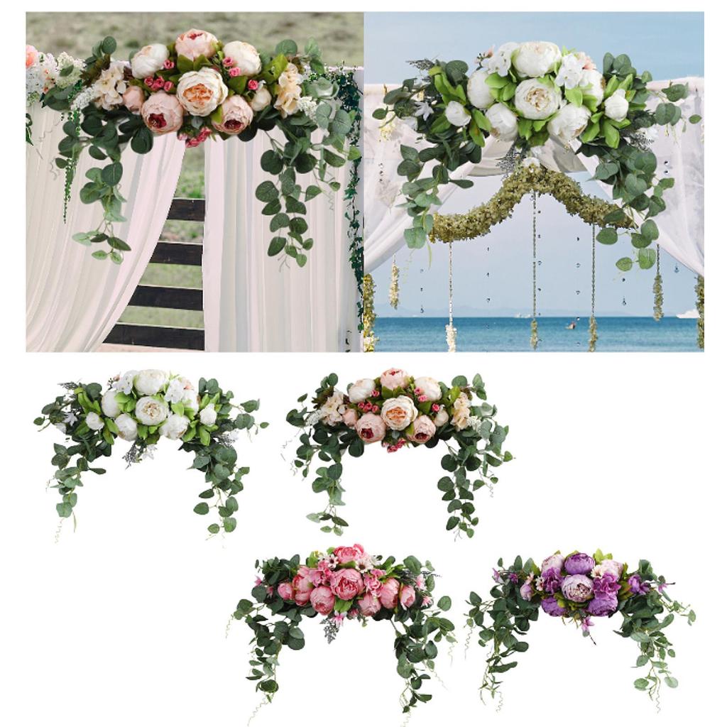 Wedding of flowers decor a rustic artificial flower with green leaves for the