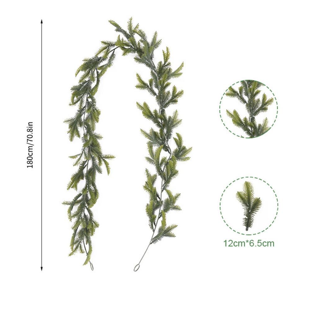 Gift Green Christmas Pine Garland 180cm Party Supplies Lifelike Pine Vine Plastic Wedding Favors Artificial Pine Christmas