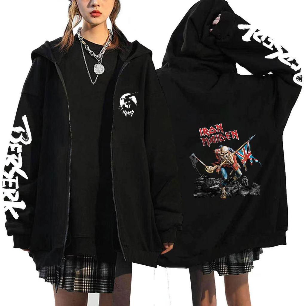 Cosplay Guts Berserk Anime Mikiny Pánské Bundy Ležérní Kabáty na zip Harajuku Unisex S kapucí Kreslené Potisk Mikiny Hip Hop Mikina Streetwear