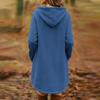 Women's Fashionable Solid Color Hooded Long Sleeved Pocket Pullover Sweatshirt Top