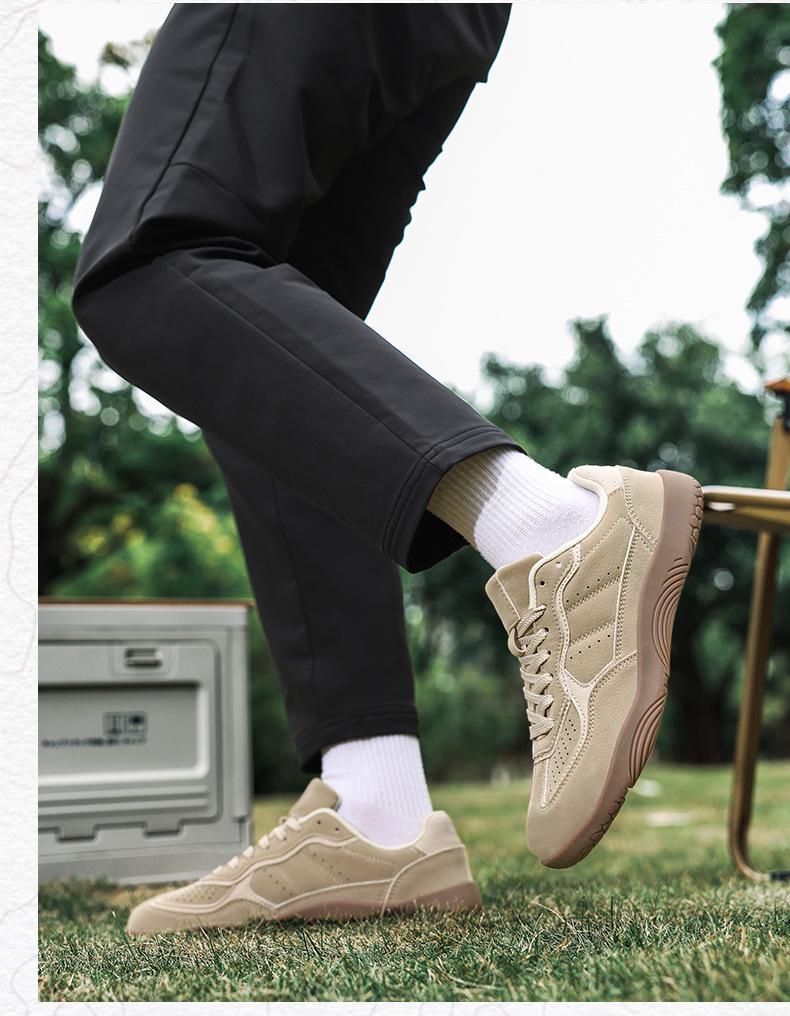 Men's Cross-Border Low-Top Lace-Up Autumn Wide Toe Casual Barefoot Flat Shoes, Plus Size Trendy Style