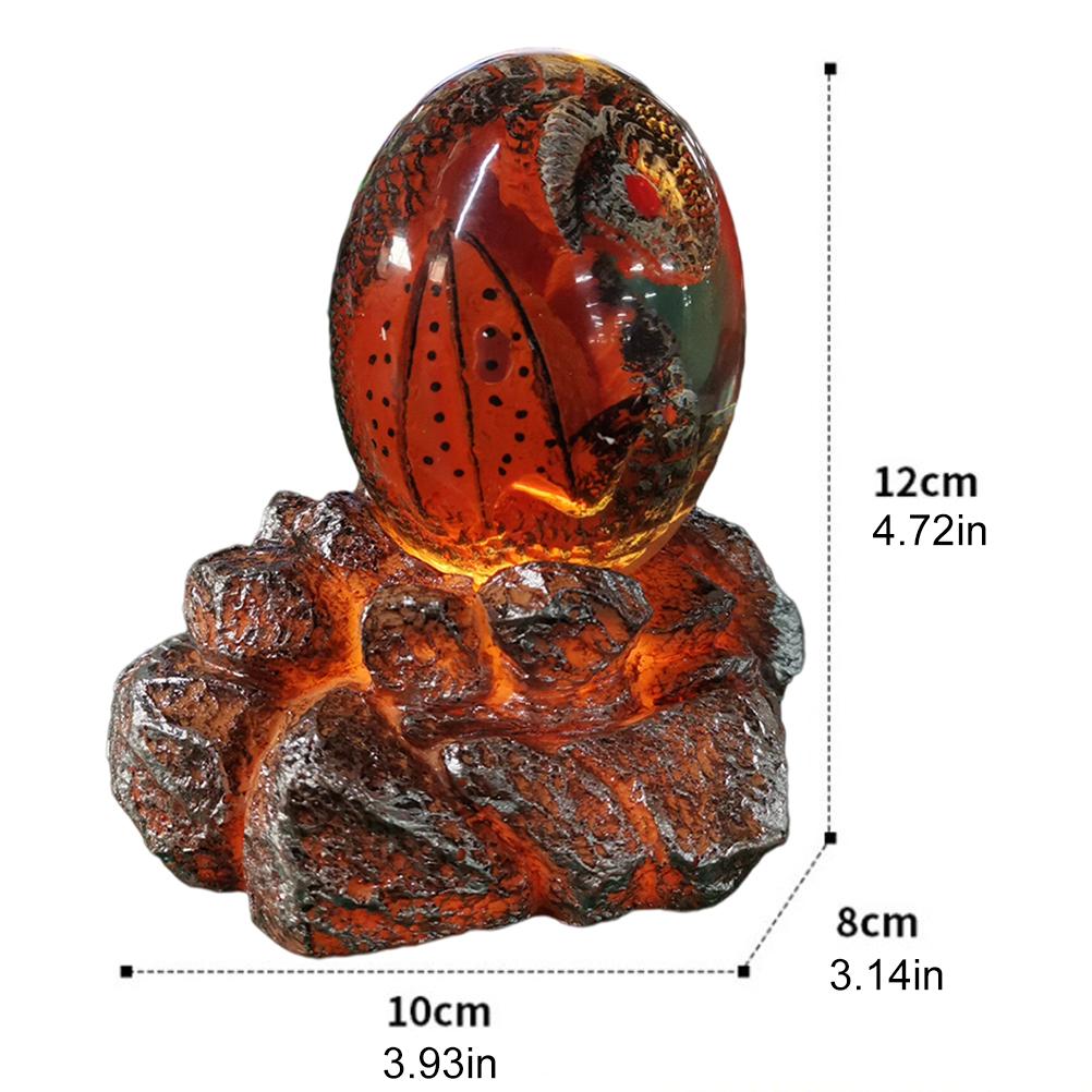 Lava Dragon Egg with Display Base Crystal Resin Dragon Egg Ornaments for Desktop Decor