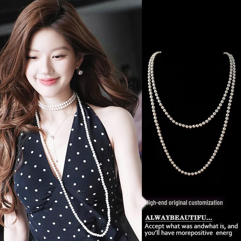 Exquisite Pearl Double-Layered Clavicle Necklace: French Elegance & Light Luxury Design