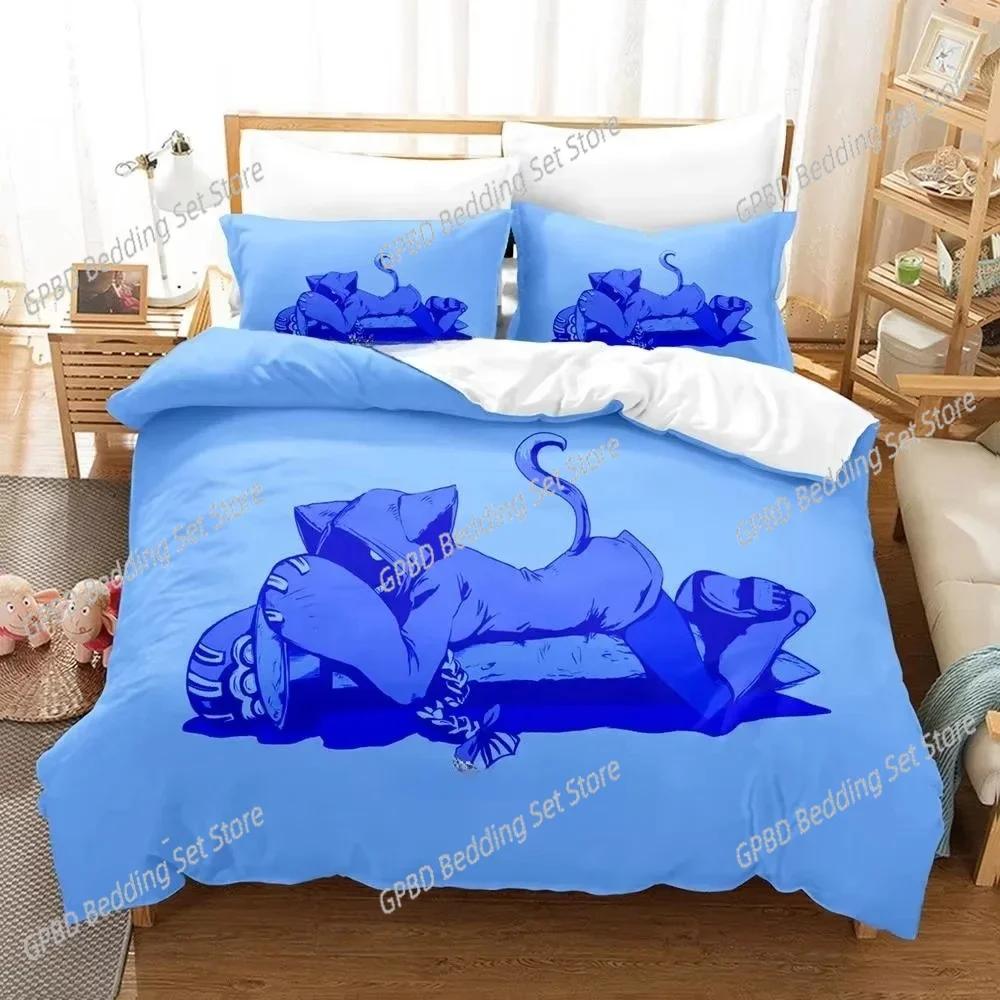 New Personality 3D Printed Anime Blazblue Bedding Set Cartoons Three-piece Set Adult Kid Bedroom Duvet Cover Sets Home Textiles