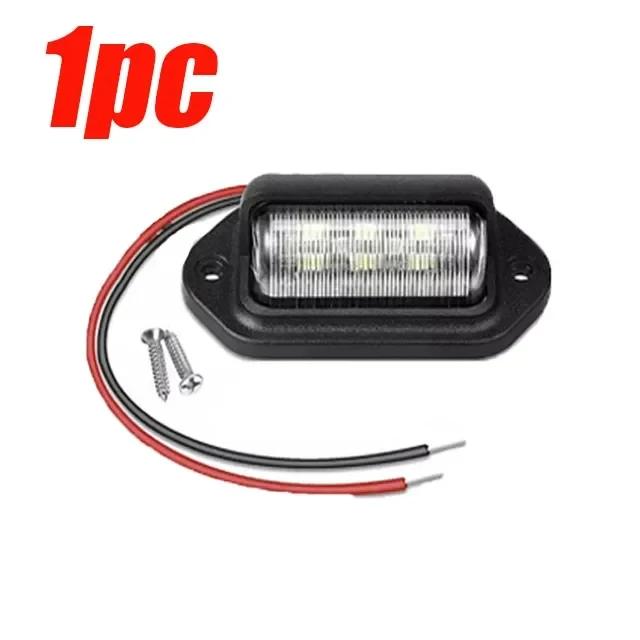 

2Pcs 6 LED Car License Number Plate Lights Waterproof 12-24V Universal Truck RV Trailer Tail License Plate White Side Lamp Bulbs