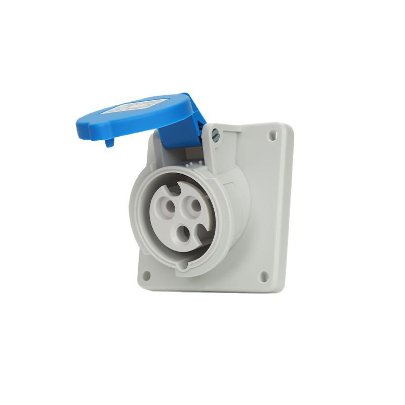 Non-Explosion-Proof Industrial Angled Seat Aviation Connector, Three-Phase, 3/4/5-Core, IP44, 16A/32A Plug